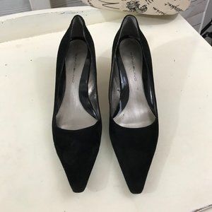 Bandolino Black Suede Pointy Toe Heels Shoes